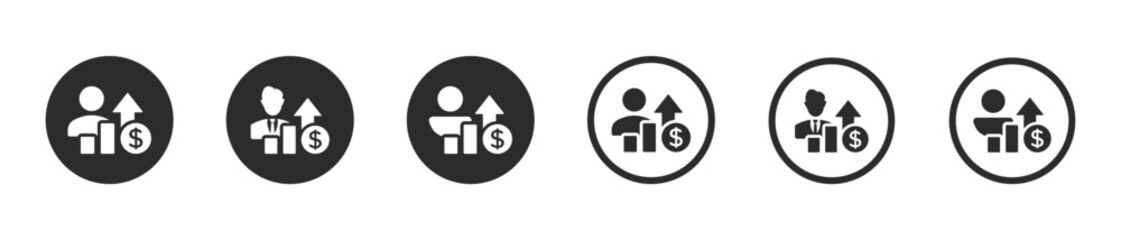 Salary increase vector icon design concepts. Vector salary increase illustrations