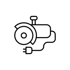 Angle grinder outline icons, minimalist vector illustration ,simple transparent graphic element .Isolated on white background