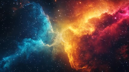 Naklejka premium Vibrant multi colored galaxy glowing with luminous abstract design brilliance image