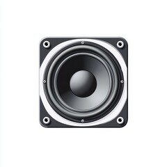 Fototapeta premium Square speaker, audio, music, sound, technology, isolated on white background.