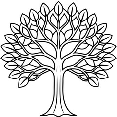 Obraz premium Fractal-Inspired Tree Endless Branch Patterns Line Art