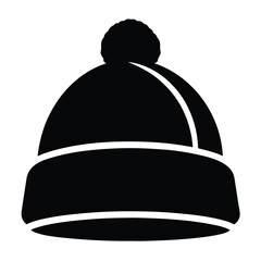 a beanie knitted hat silhouette vector.