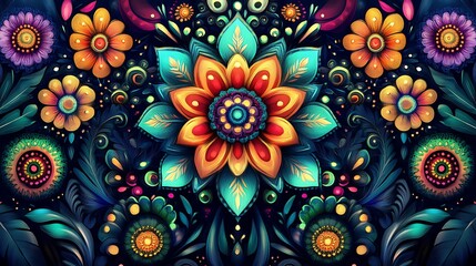 Traditional colorful mandala decorative artwork high resolution hd image