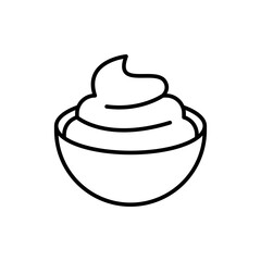 Mayonnaise outline icons, minimalist vector illustration ,simple transparent graphic element .Isolated on white background