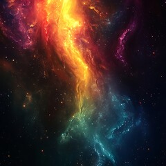 Naklejka premium Abstract cosmic galaxy radiating glowing multi colored stratospheric energy image