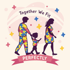 illustration of a happy family