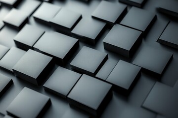 Fototapeta premium Abstract Dark Grey Cubes Background Texture