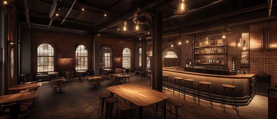 Cozy and Rustic Vintage Bar and Lounge Interior