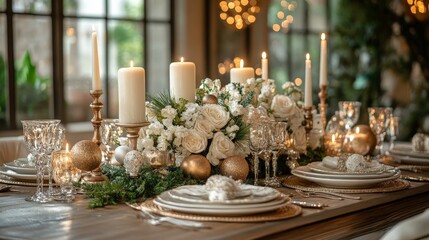 Elegant Christmas Dining Table Decoration