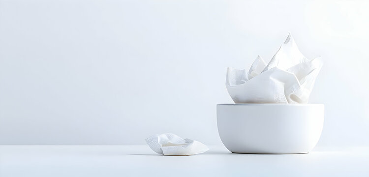 An essential tissue box, its practicality showcased against a stark white background, offering a clean and utilitarian visual appeal.