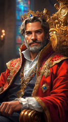 Obraz premium The king sits on the throne