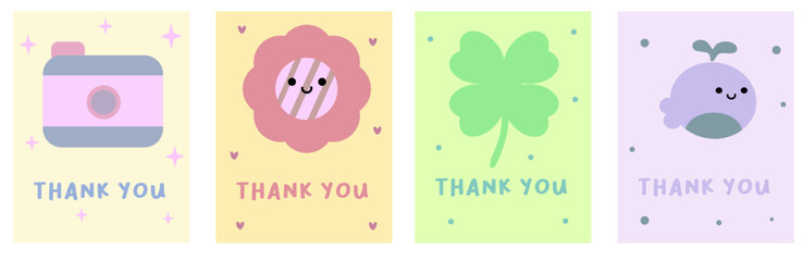 cute thank you card.
thank you stickers.