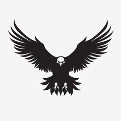 Obraz premium Powerful Eagle Silhouette Flying Above Clouds