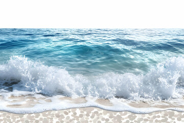 Crystal-clear waves gently lapping a serene beach, shown on a transparent PNG backdrop.