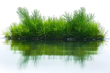 Obraz premium Lush Green Aquatic Plants Reflecting in Water for Nature Designs