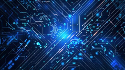 Obraz premium Dynamic blue light rays in motion abstract vector design for science and technology wallpaper 