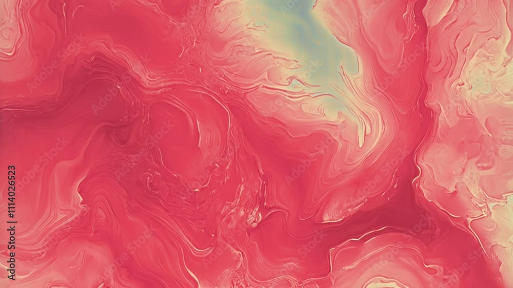 Poster Bright digital animation with fluid, layered swirls in pink tones. Smooth lines and transitions add movement and volume