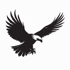 Obraz premium Graceful Eagle Silhouette Gliding in Twilight