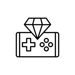 Mobile game outline icons, minimalist vector illustration ,simple transparent graphic element .Isolated on white background