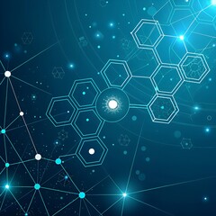 Fototapeta premium Futuristic molecular structure with glowing networks