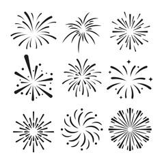 Black Firework Explosion Vector Illustration