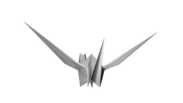 Origami Paper Crane. 3D render on a transparent background. High quality PNG with alpha channel.
