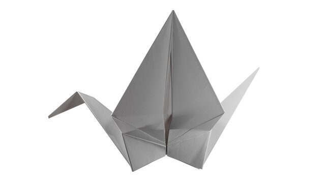 Origami Paper Crane. 3D render on a transparent background. High quality PNG with alpha channel.
