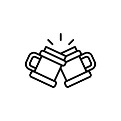 Cheers outline icons, minimalist vector illustration ,simple transparent graphic element .Isolated on white background