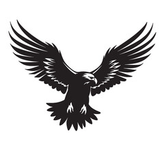 Naklejka premium Fearless Eagle Silhouette in Open Sky