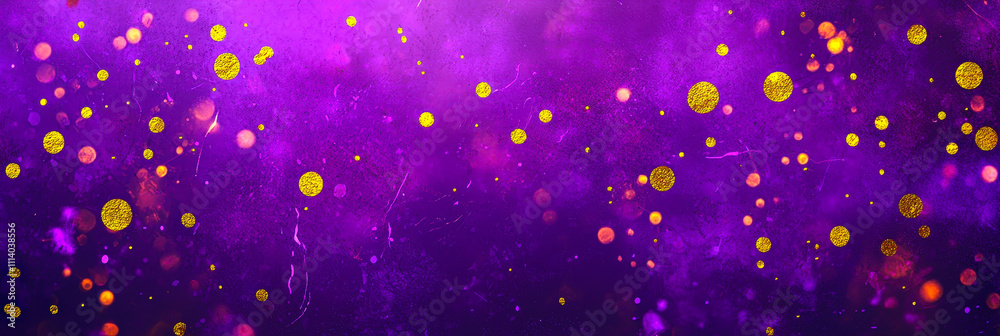 Poster the background showcases a captivating blend of purple hues with scattered golden sparkles, ideal fo