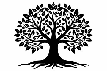 Fototapeta premium Minimalist Black Tree of Life Silhouette Vector Art