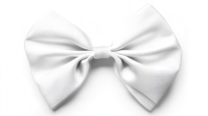 Christmas bow clipart, minimalist style, monochrome white, isolated on white background 