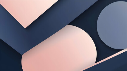 Minimalist Navy Blue and Blush Pink Geometric Background with Soft Gradients and Modern Aesthetic