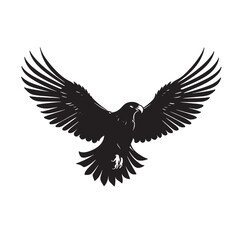 Obraz premium Eagle Silhouette Landing on Rocky Terrain