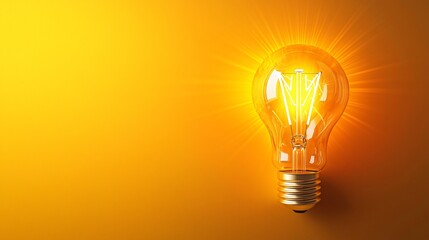 Creative light bulb design radiating brightness with minimalist vector style