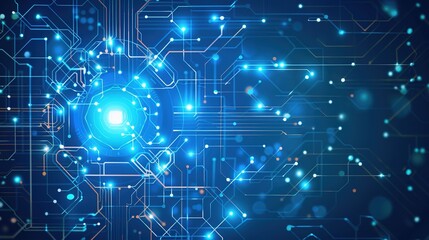 abstract tech background with illuminated fiber optic connections quantum computing network system and electronic global intelligence
