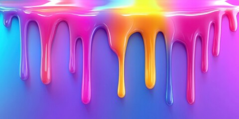 Vibrant Rainbow Paint Dripping Abstract Background  Colorful Glossy Liquid Texture