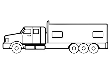 Minimalist Highway Haulers Line Art Vector
