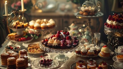 Delightful celebration of International Dessert Day with an array of sweet treats at a beautifully decorated table
