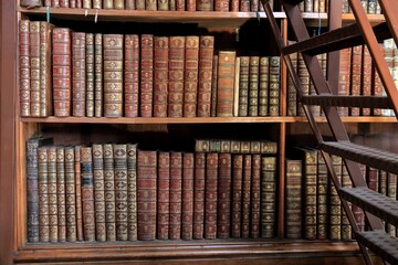 Alte Bücher im Bücherregal