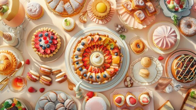 Celebrating International Dessert Day with a vibrant spread of sweets and pastries from around the world