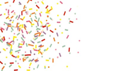 Naklejka premium Colorful assortment of cupcake sprinkles on a white background