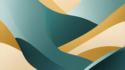 Minimalist Teal, Mustard Yellow Geometric Background with Soft Gradients and Modern Aesthetic