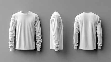 3d mock up a plain white long sleeve t shirt
