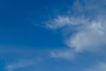 Blue sky and clouds background with lots of copy space.