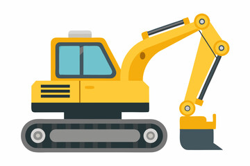 Naklejka premium Tractor. Design of a cool large new construction equipment in yellow