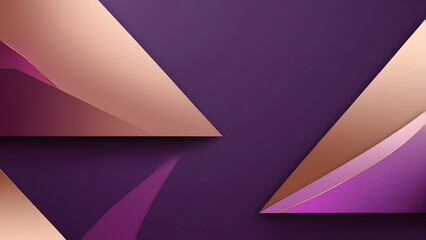 Fototapeta premium Minimalist Deep Purple, Rose Gold Geometric Background with Soft Gradients and Modern Aesthetic