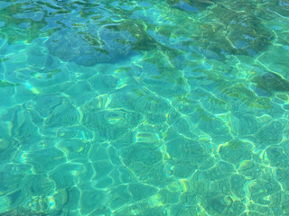 Beautiful sea clear blue turquoise watercolor