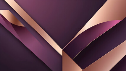 Minimalist Deep Purple, Rose Gold Geometric Background with Soft Gradients and Modern Aesthetic