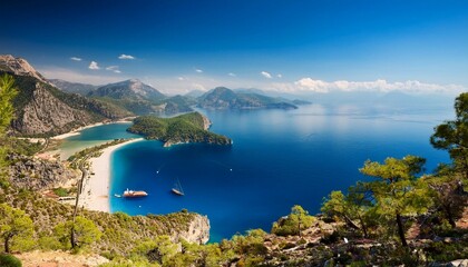 Obraz premium view of the coast in oludeniz turkey